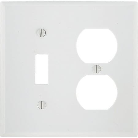 Leviton Oversized 2-Gang Thermoset Single Toggle/Duplex Outlet Wall Plate, White 001-88105